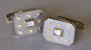 diamond and white gold cufflinks